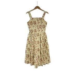 Hearts And Found Classic Floral Modest Fit And Flare Cottage Core Midi Dress M